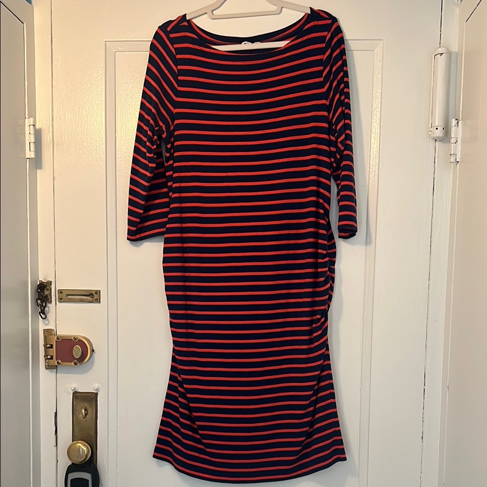 Gap Maternity Striped Red and Navy Dress